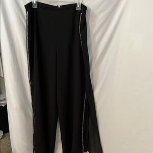 J R Nites by Caliendo Elegant Black Women's Pants with Rhinestone Detail Size 16
